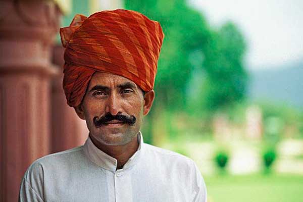 A Rajasthani driver in a red turban