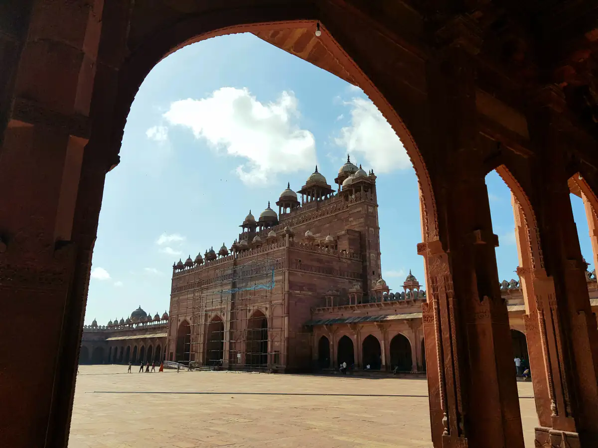 Buland Darwaza framed by an arch of the Jama Masjid, Fatehpur Sikri