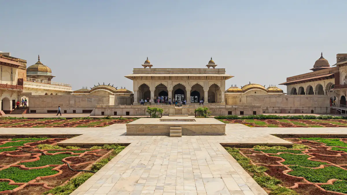 Khas Mahal and Anguri Bagh garden inside Agra Fort