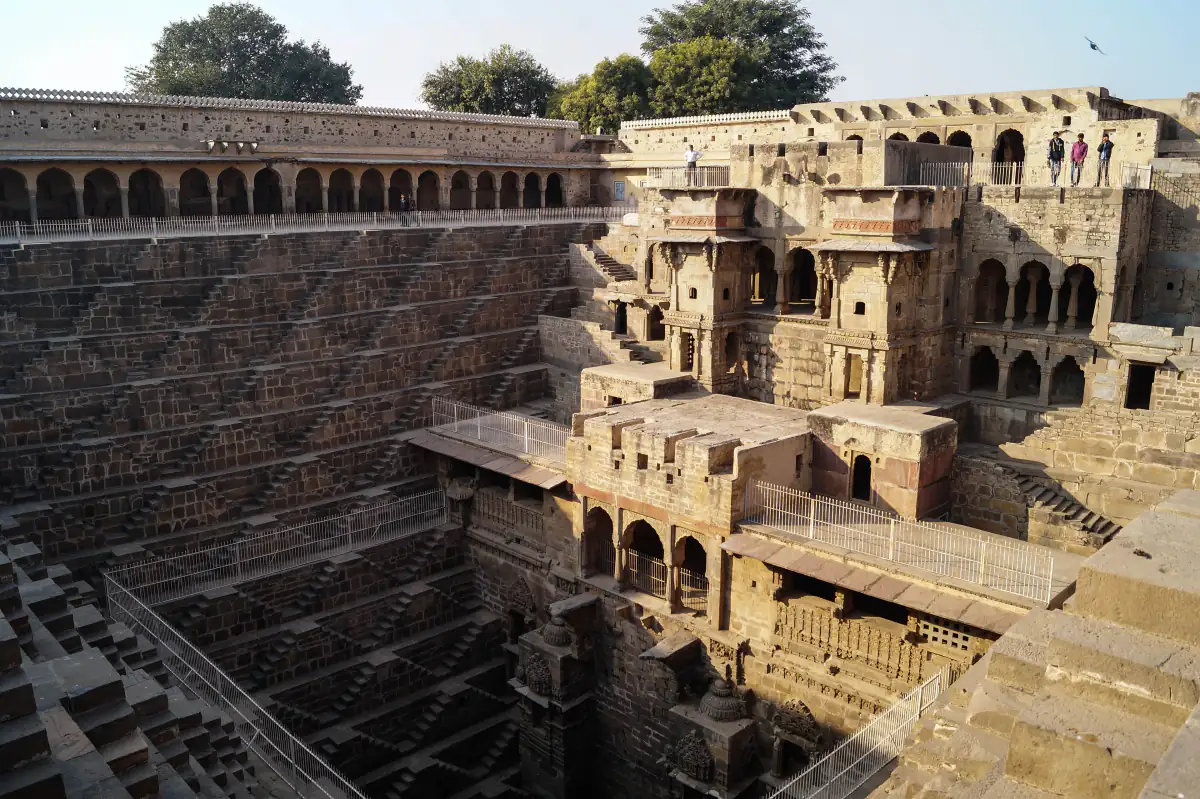 Steps and galleries of Chand Baori stepwell in Abhaneri